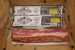 Beef Bacon - Mixed 3  -  12 oz packs - Hardwood Smoked 2PK Black Pepper 1PK